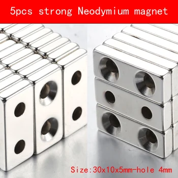 5PCS square block magnet 30*10*5MM two hole 4MM n35 Rare Earth strong Permanent NdFeB Neodymium Magnet
5PCS square block magnet 30*10*5MM two hole 4MM n35 Rare Earth strong Permanent NdFeB Neodymium Magnet
