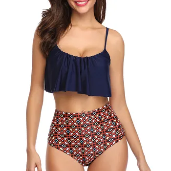 2019 Women Two Pieces Bathing Suits Top Ruffled With High Waisted Bottom Set Swimwear Printing Bandage 3.27
2019 Women Two Pieces Bathing Suits Top Ruffled With High Waisted Bottom Set Swimwear Printing Bandage 3.27
