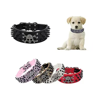 Dog Pu Leather Collar Sparkly Skull Head Rivet Collar Big Medium Dog Adjustable Studded Round Spikes Bone Collar
Dog Pu Leather Collar Sparkly Skull Head Rivet Collar Big Medium Dog Adjustable Studded Round Spikes Bone Collar