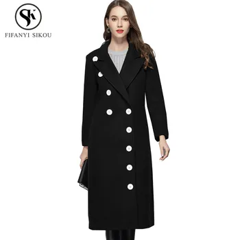 Ladies Elegant Long Wool coat 2018 Winter coat women Classic Double Breasted Slim Coats Thick warm High quality Woolen Overcoat
Ladies Elegant Long Wool coat 2018 Winter coat women Classic Double Breasted Slim Coats Thick warm High quality Woolen Overcoat