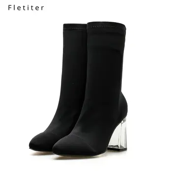 2020 Pointed Toe Women Ankle Boots Black Stretch Fashion Hoof Transparent High Heel All Match Short Woman Shoes Boots Size 35-42
2020 Pointed Toe Women Ankle Boots Black Stretch Fashion Hoof Transparent High Heel All Match Short Woman Shoes Boots Size 35-42