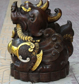 xd 002800 18" Chinese Bronze Gilt Wealth Money Pixiu Brave troops Animal Statue
xd 002800 18" Chinese Bronze Gilt Wealth Money Pixiu Brave troops Animal Statue