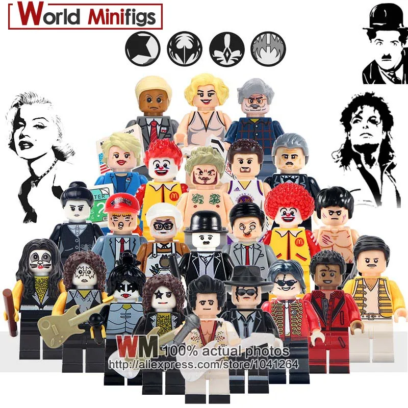 Building Blocks Single Sale Marilyn Monroe Donald John Trump Mr.Bean Children Gifts Toy