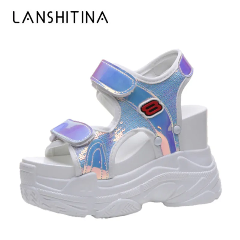 Women's Summer Sandals Platform Rome White Shoes New 2019 Female High Heeled Casual Shoes 11CM High Wedge Sandals Bling Sneakers
Women's Summer Sandals Platform Rome White Shoes New 2019 Female High Heeled Casual Shoes 11CM High Wedge Sandals Bling Sneakers