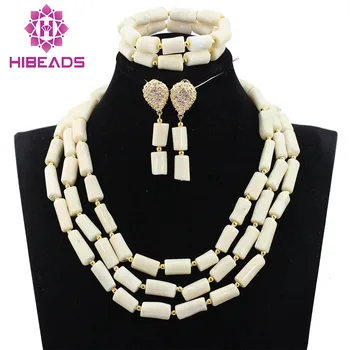 Gorgeous 3 Layers African Coral Beaded Wedding Jewelry Set Original White Coral Costume Jewelry Engagement Free Shipping CNR763
Gorgeous 3 Layers African Coral Beaded Wedding Jewelry Set Original White Coral Costume Jewelry Engagement Free Shipping CNR763