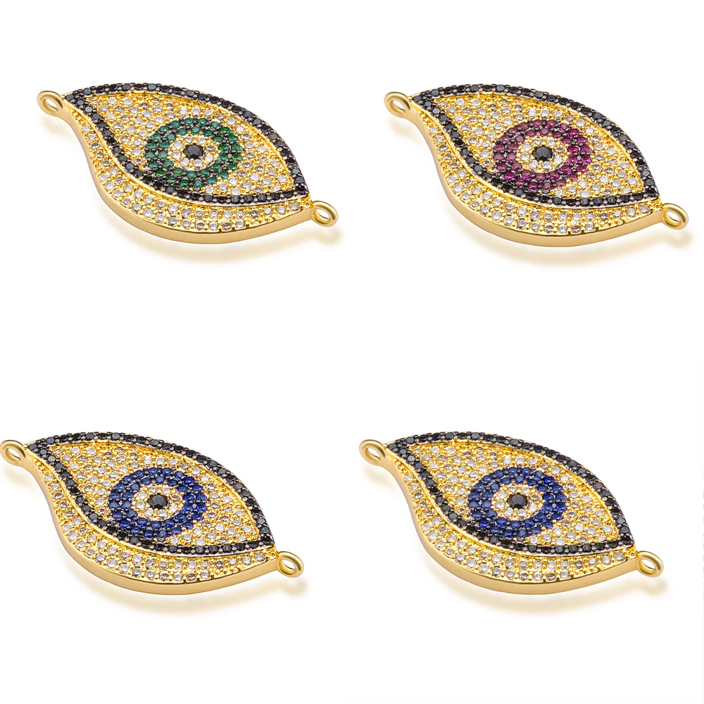 Micro Pave Zircon Evil Eye Bracelet Connectors Gold Silver Color Charms for Handmade Necklace Jewelry Making ZSS401
Micro Pave Zircon Evil Eye Bracelet Connectors Gold Silver Color Charms for Handmade Necklace Jewelry Making ZSS401