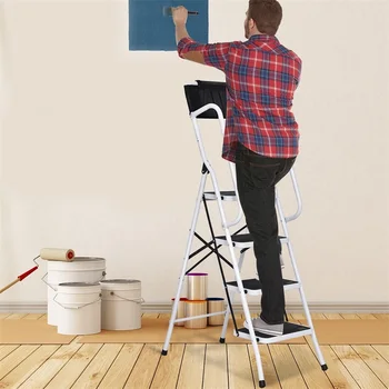 Morden 2 in 1 Folding Non-slip 4 Step Ladder Domestic Ladders TL32827