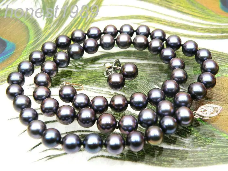 SHIPPING HOT sell new Style >>>>>Gorgeous AAA+ round 7-7.5mm black blue akoya pearl necklace earring silver 17
SHIPPING HOT sell new Style >>>>>Gorgeous AAA+ round 7-7.5mm black blue akoya pearl necklace earring silver 17