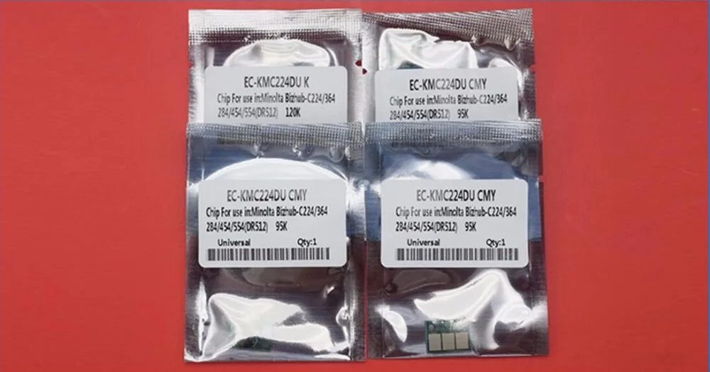 new Compatible drum chips for konica minolta C224 C284e C364 C554 C454 221S 287 drum reset chips data chips 4pc/set 3set /lot
new Compatible drum chips for konica minolta C224 C284e C364 C554 C454 221S 287 drum reset chips data chips 4pc/set 3set /lot