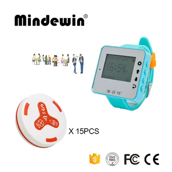 Mindewin Wireless Paging System 15PCS Table Call Button M-K-3 + 1PCS Watch Pager M-W-1 Reataurant Wireless Calling System
Mindewin Wireless Paging System 15PCS Table Call Button M-K-3 + 1PCS Watch Pager M-W-1 Reataurant Wireless Calling System