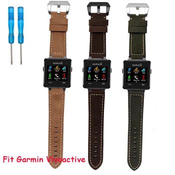 24mm*16mm Men Women Brown Real Leather Handmade Thick Wrist Watch Band with Silver Buckle For Garmin vivoactive
24mm*16mm Men Women Brown Real Leather Handmade Thick Wrist Watch Band with Silver Buckle For Garmin vivoactive