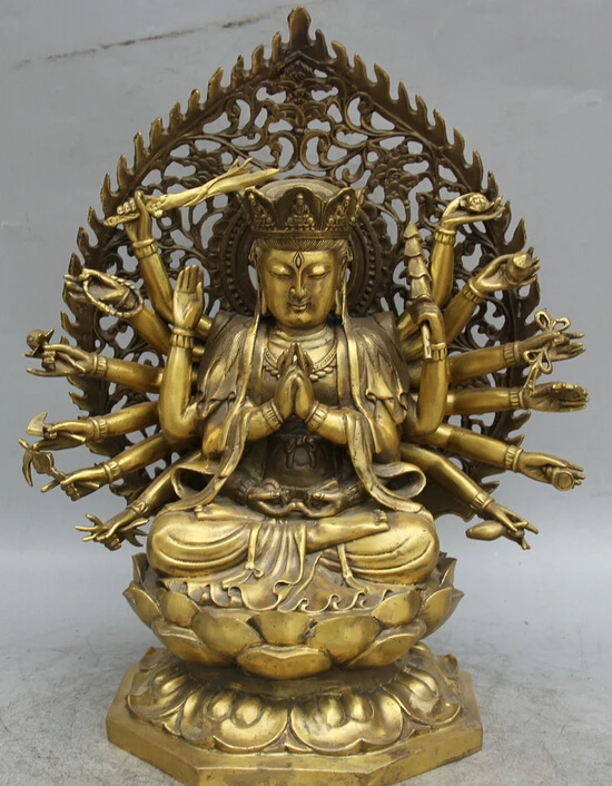 JP S061 17 Tibet Buddhism Copper Seat lotus 18 Hands Maha Cundi Mother Buddha Statue
JP S061 17 Tibet Buddhism Copper Seat lotus 18 Hands Maha Cundi Mother Buddha Statue
