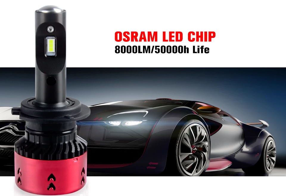 Foxcncar Led H4 H7 H11 CSP Led Car Headlight Bulb Kit 16000LM 70W H7 Led DC 12V 9005 9006 9007 6500K Auto Front Lamp Car Styling (15)