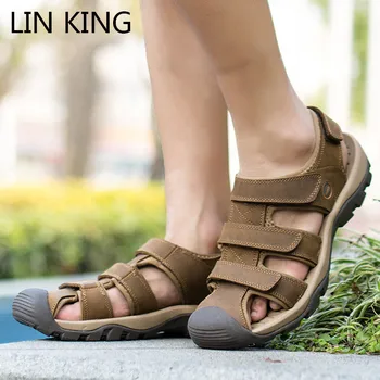 LIN KING Roman Style Men Genuine Leather Sandals Big Size Soft Man Summer Beach Sandals Breathable Outdoor Sports Shoes For Male
LIN KING Roman Style Men Genuine Leather Sandals Big Size Soft Man Summer Beach Sandals Breathable Outdoor Sports Shoes For Male
