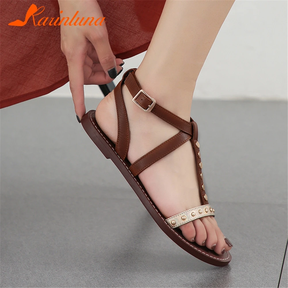 KARINLUNA Brand New Fashion INS Hot women's Genuine Leather Rivet Women Shoes Woman Casual Comfortable Summer Sandals 2019
KARINLUNA Brand New Fashion INS Hot women's Genuine Leather Rivet Women Shoes Woman Casual Comfortable Summer Sandals 2019