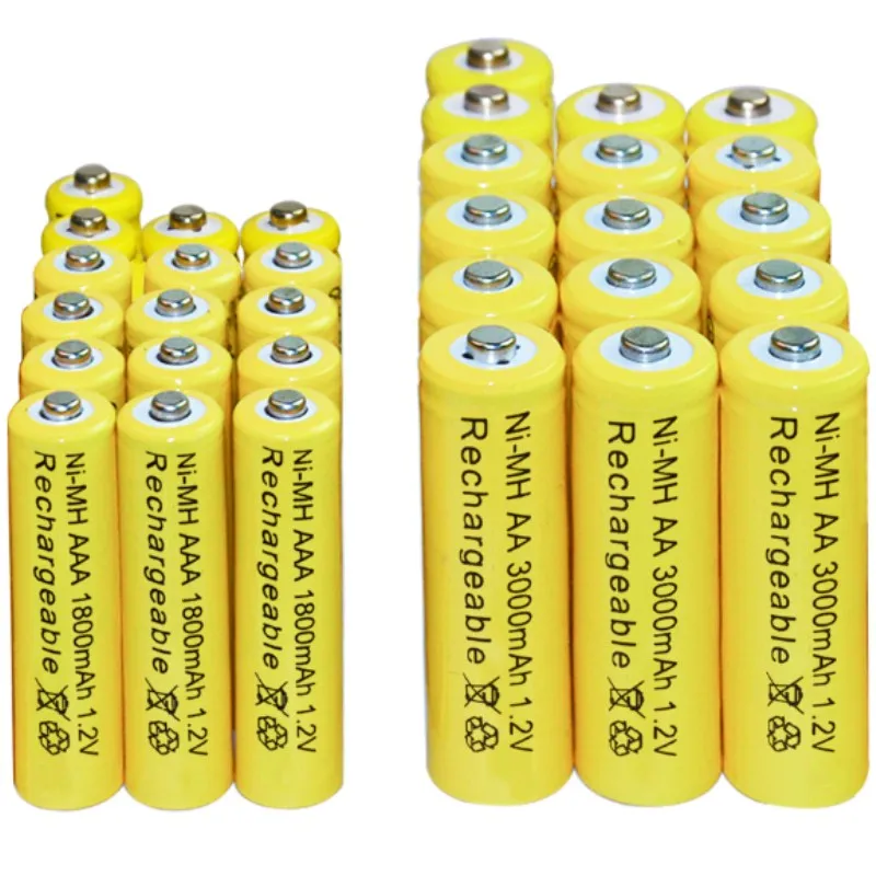 4/8/12/16/20/30pcs AA 3000mAh + AAA 1800mAh 1.2v Ni-MH Rechargeable Battery yellow cell Free shipping led torch Toys RC
4/8/12/16/20/30pcs AA 3000mAh + AAA 1800mAh 1.2v Ni-MH Rechargeable Battery yellow cell Free shipping led torch Toys RC