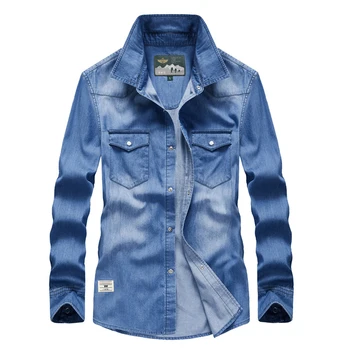 2019 Long sleeve denim shirt men fashionable casual men's shirts brand jeans shirt streetwear plus size 4XL men dress
2019 Long sleeve denim shirt men fashionable casual men's shirts brand jeans shirt streetwear plus size 4XL men dress