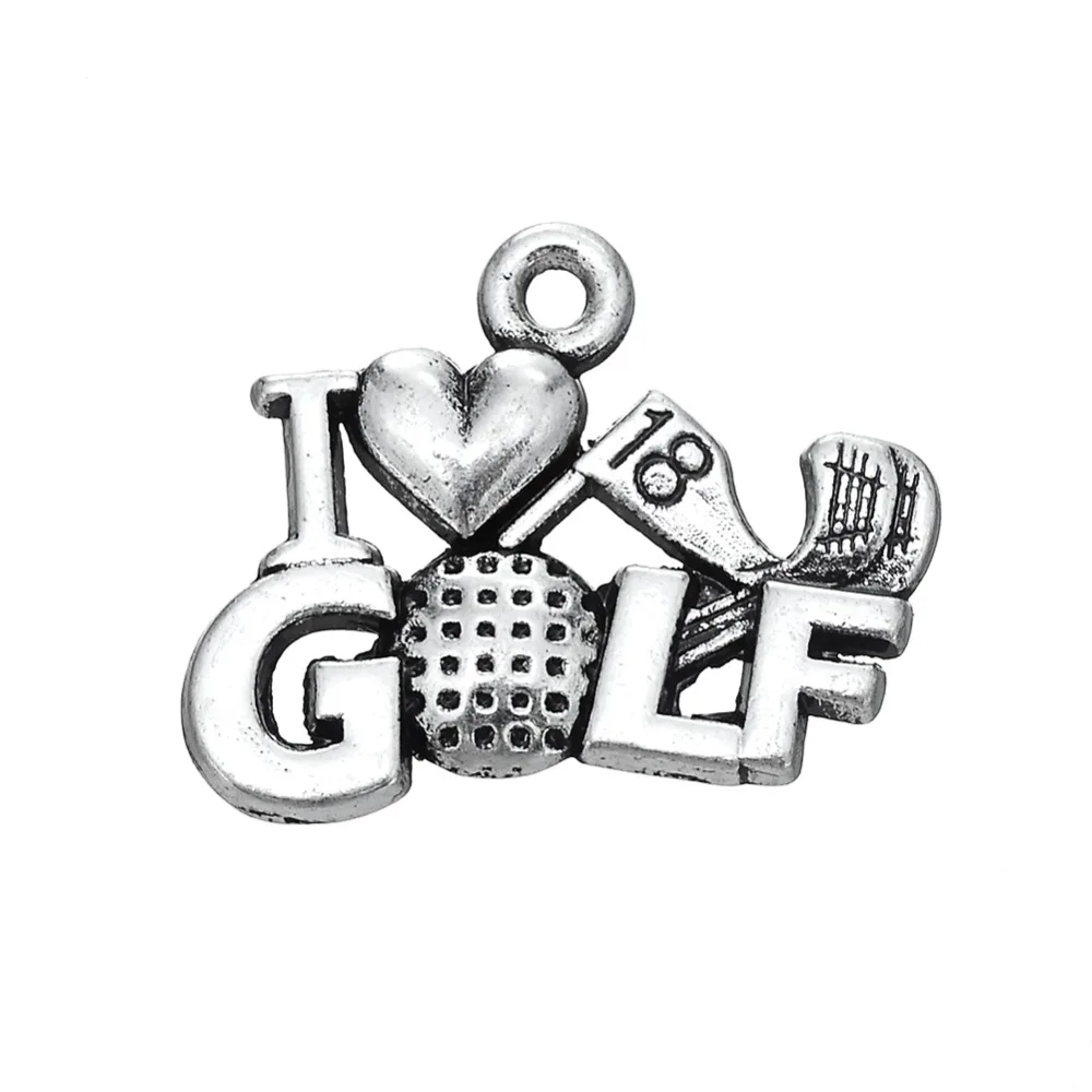10PCS Antique Silver I Love Golf Charms Dangle Hanging Sport Charm DIY Jewelry Accessories Charms Jewelry
10PCS Antique Silver I Love Golf Charms Dangle Hanging Sport Charm DIY Jewelry Accessories Charms Jewelry