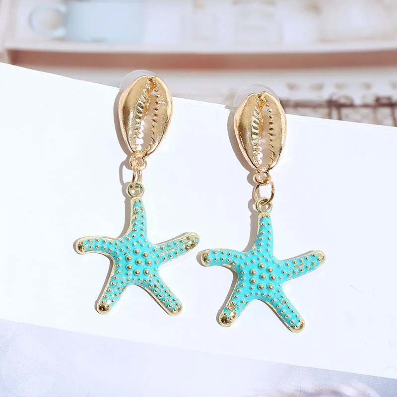 Boho 2019 Fashion Female Spray Paint Starfish Drop Earrings For Women Bohemian Gold Metal Alloy Shell Dangle Earring Jewelry
Boho 2019 Fashion Female Spray Paint Starfish Drop Earrings For Women Bohemian Gold Metal Alloy Shell Dangle Earring Jewelry