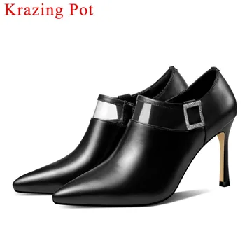 2019 cow leather british style oxford pointed toe stiletto super high heels crystals buckle fashion pvc dress career pumps L08
2019 cow leather british style oxford pointed toe stiletto super high heels crystals buckle fashion pvc dress career pumps L08