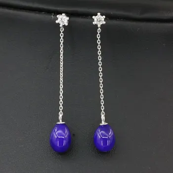 Elegant 925 Sterling Silver Long Drop Dangle Earring 7x9mm Purple Baking Paint Glass Beads Earrings For Women Jewelry 4cm B3439
Elegant 925 Sterling Silver Long Drop Dangle Earring 7x9mm Purple Baking Paint Glass Beads Earrings For Women Jewelry 4cm B3439