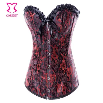 Orient Dragon Embroidery Overbust Bustier Sexy Corset Gothic Corpete Espartilho E Corselets Burlesque Clothing Korsett For Women
Orient Dragon Embroidery Overbust Bustier Sexy Corset Gothic Corpete Espartilho E Corselets Burlesque Clothing Korsett For Women