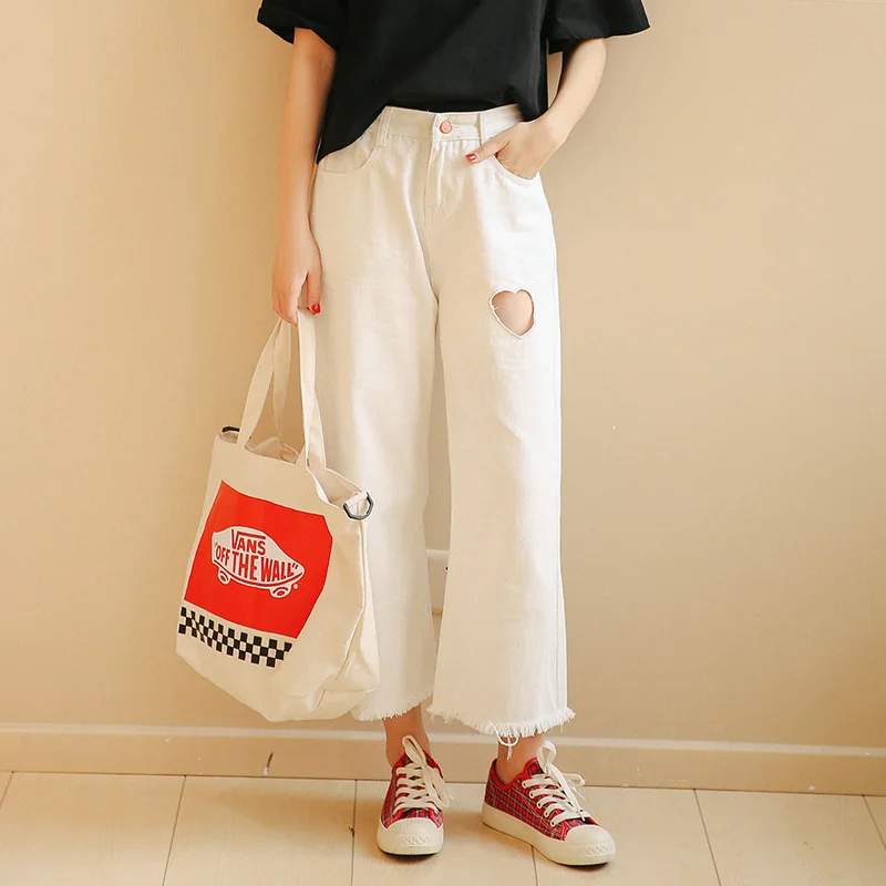 2018 Women's Trousers Kawaii White Cute Love Hollow Wide Leg Pants Female Female Cute Japan Harajuku Casual Button For Women
2018 Women's Trousers Kawaii White Cute Love Hollow Wide Leg Pants Female Female Cute Japan Harajuku Casual Button For Women