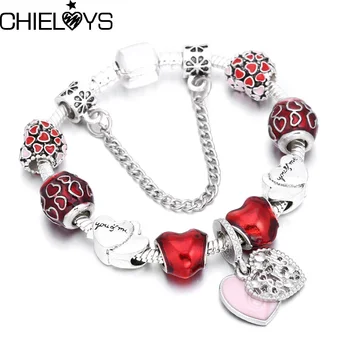 CHIELOYS Heart Pendant Charm bracelet Europe Fashion Glass Beads Brand Bracelets& Bangles for Women DIY Jewelry Pulseras BA034
CHIELOYS Heart Pendant Charm bracelet Europe Fashion Glass Beads Brand Bracelets& Bangles for Women DIY Jewelry Pulseras BA034