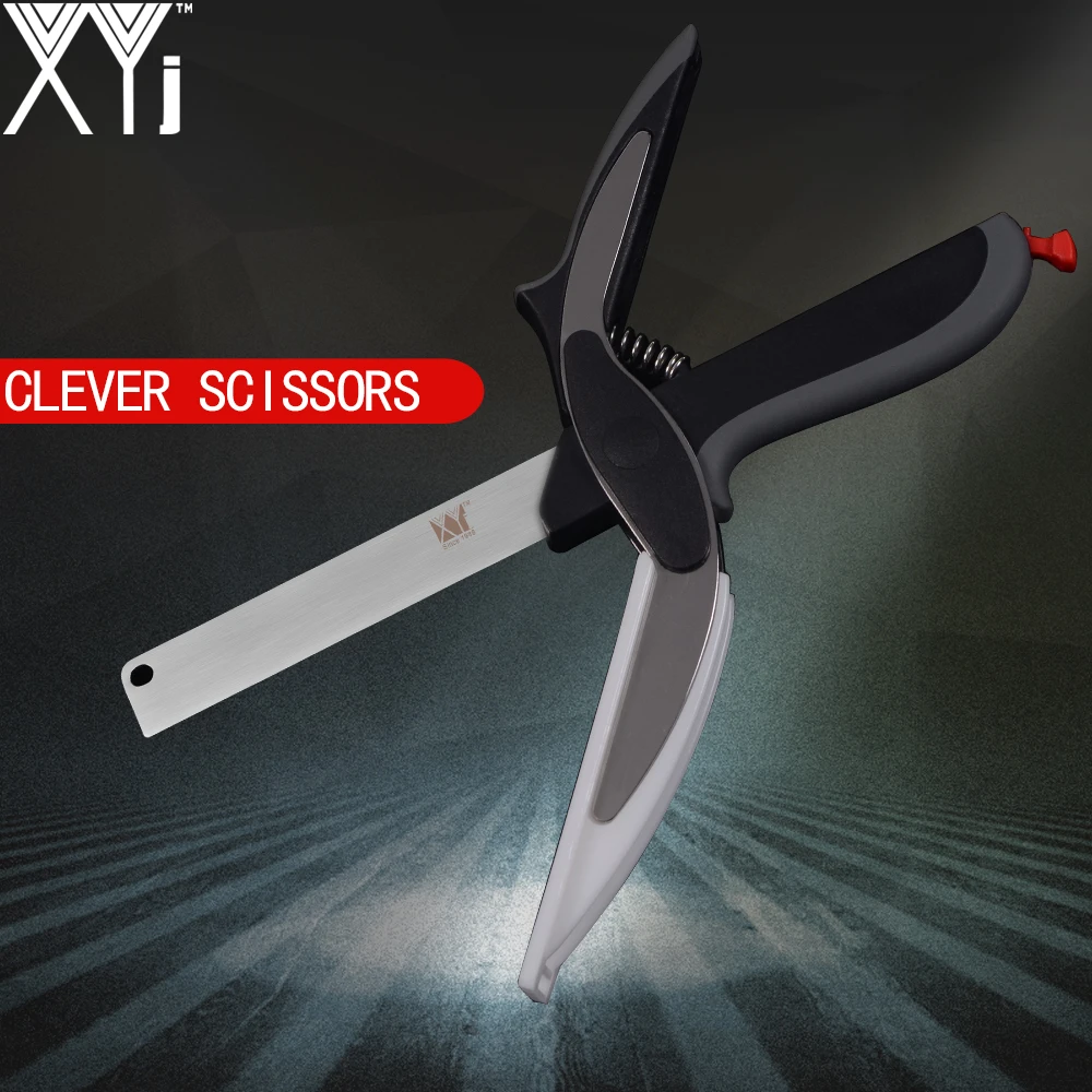 XYj Multi-Function Clever Scissors Cutter 2 In 1 Cutting Board Utility Cutter Stainless Steel Blade Smart Vegetable Kitchen Knif 
XYj Multi-Function Clever Scissors Cutter 2 In 1 Cutting Board Utility Cutter Stainless Steel Blade Smart Vegetable Kitchen Knif