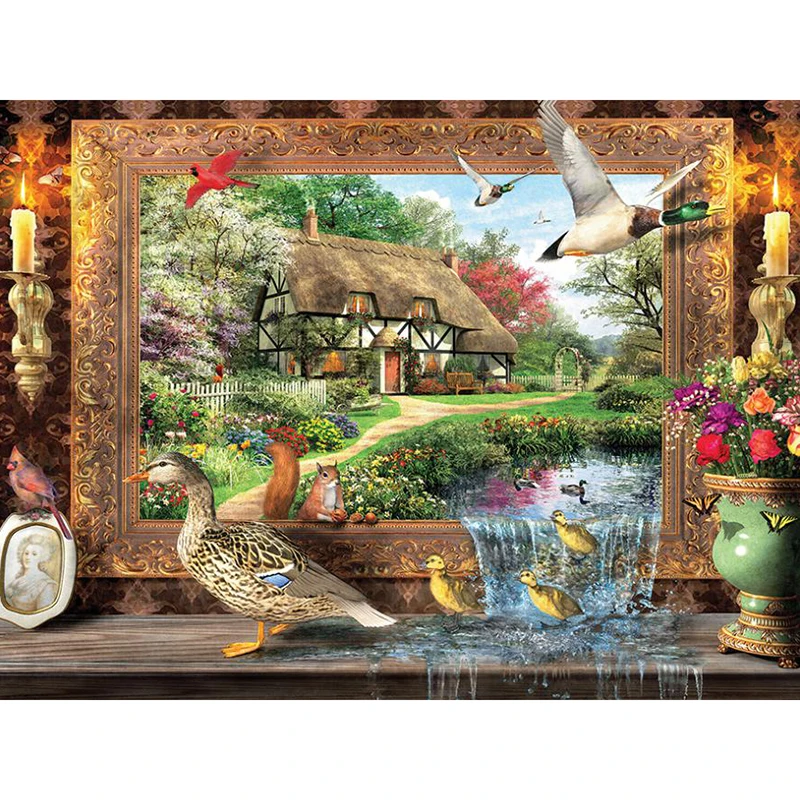 Diamond Embroidery full layout Rhinestone Mosaic Art Full Round Diamond Painting Cross Stitch House in picture frame, chicken an
Diamond Embroidery full layout Rhinestone Mosaic Art Full Round Diamond Painting Cross Stitch House in picture frame, chicken an