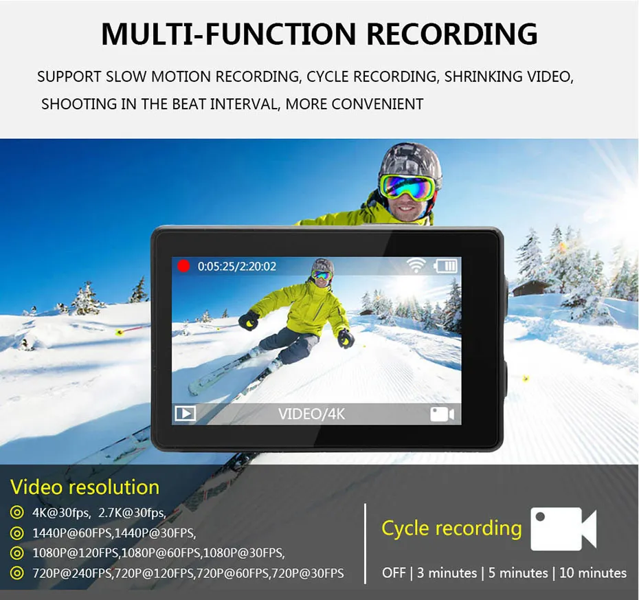SOOCOO S300 4K 30FPS Sports Camera 2.35 Touchscreen Hi3559V100 IMX377 EIS Wifi External Mic GPS (5)