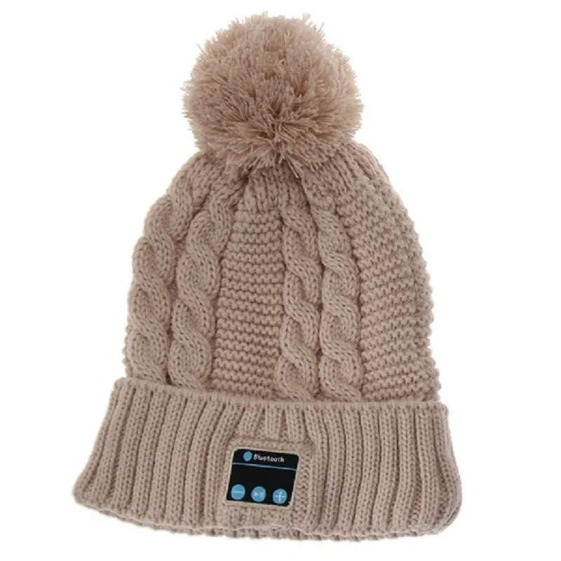 Women Winter Warm Wireless Sport Bluetooth Headset Smart Cap Headphone Speaker Soft Warming Bluetooth Beanie Hat For Smartphone