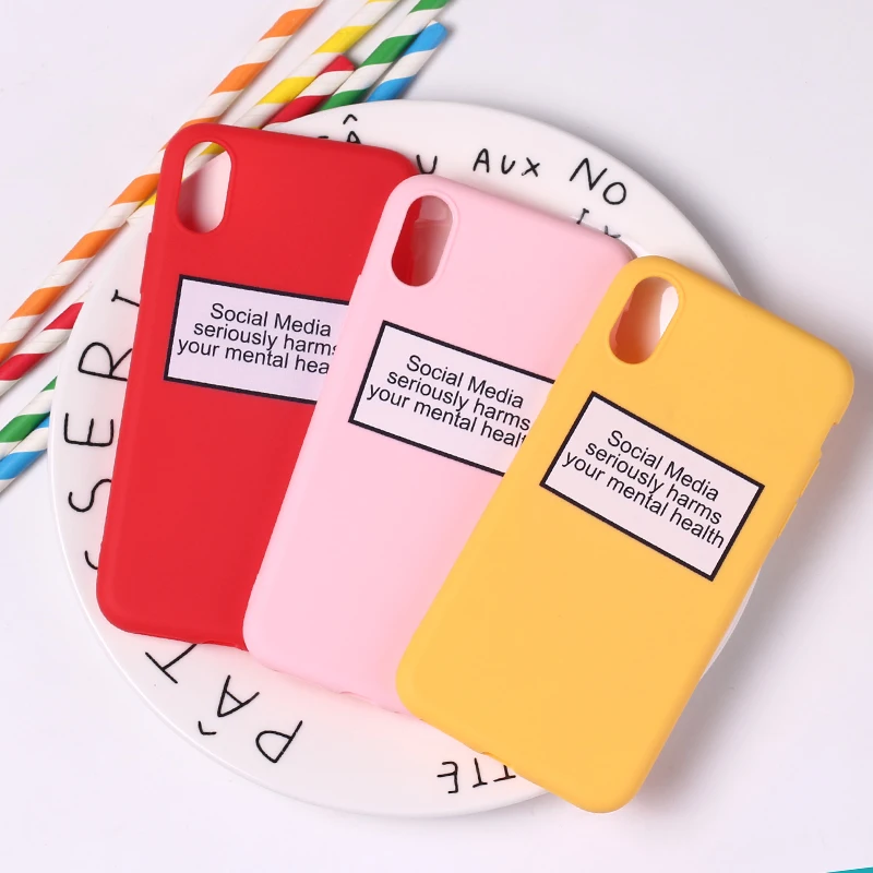 Social Media Harms Your Mental Health Quote Funny Soft Silicone Candy Case Coque For iPhone 11 Pro 6S 5 8 8Plus X 7 7Plus XS Max
Social Media Harms Your Mental Health Quote Funny Soft Silicone Candy Case Coque For iPhone 11 Pro 6S 5 8 8Plus X 7 7Plus XS Max