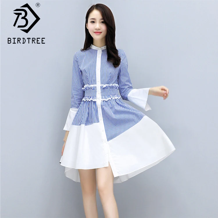 2018 Spring New Arrival Elegant Woman Shirt Dress Flare Sleeve Patchwork Elastic Waist Dresses Office Lady Korean Style D81923C
2018 Spring New Arrival Elegant Woman Shirt Dress Flare Sleeve Patchwork Elastic Waist Dresses Office Lady Korean Style D81923C