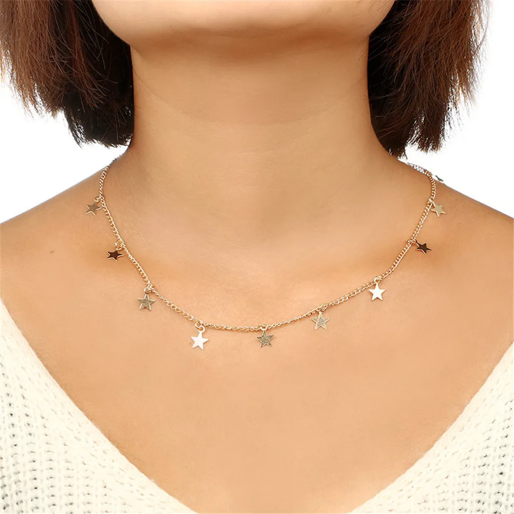 Boho Women Chocker Gold Silver Chain Necklace Star Choker Necklace Star Tassel Pendant 2019 Fashion Jewelry Statement Necklace
Boho Women Chocker Gold Silver Chain Necklace Star Choker Necklace Star Tassel Pendant 2019 Fashion Jewelry Statement Necklace