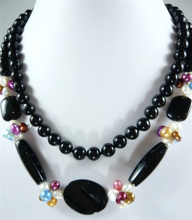 >@@@@@ noble lady's beautiful black jade & mixed pearl flower necklace a -Top quality free shipping
>@@@@@ noble lady's beautiful black jade & mixed pearl flower necklace a -Top quality free shipping