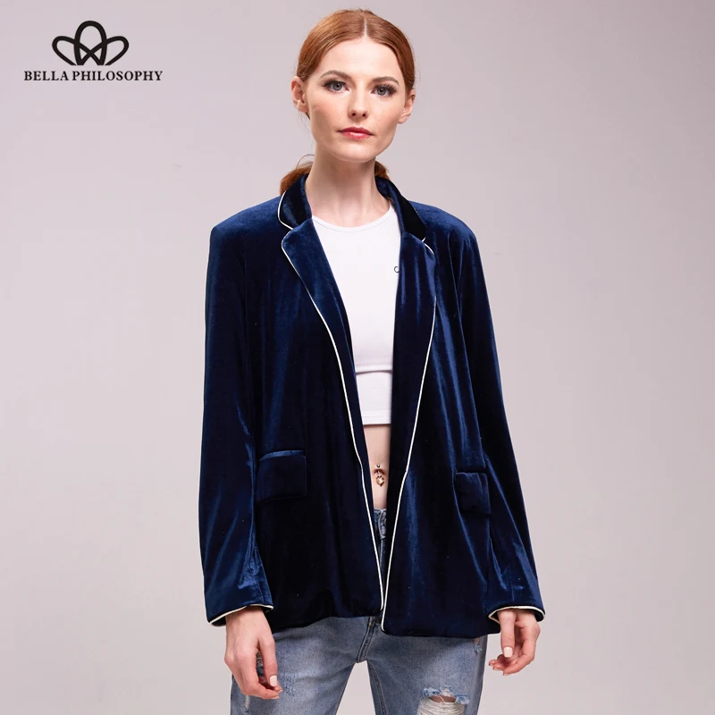 Bella Philosophy 2019 Autumn Winter Women Velvet Blazer Fashion Outwear Coat For Women Pajamas Style Casual Ladies Pocket Jacket
Bella Philosophy 2019 Autumn Winter Women Velvet Blazer Fashion Outwear Coat For Women Pajamas Style Casual Ladies Pocket Jacket