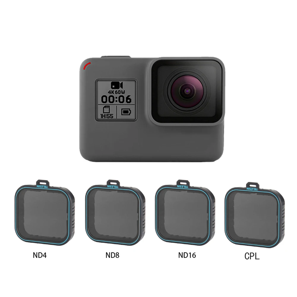 4 Pack Fiter Set ND Lens Protector Filter(ND4 8 16)+ CPL Filter for Gopro Hero 5 6 & 7 Black Hero 7 Camera Accessoreis
4 Pack Fiter Set ND Lens Protector Filter(ND4 8 16)+ CPL Filter for Gopro Hero 5 6 & 7 Black Hero 7 Camera Accessoreis