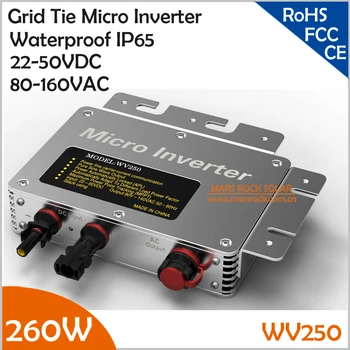 IP65!!!260W Grid Tie Micro Inverter, 22-50VDC AC80-160V Pure Sine Wave Inverter with High Efficiency MPPT for 200-300W PV Panel
IP65!!!260W Grid Tie Micro Inverter, 22-50VDC AC80-160V Pure Sine Wave Inverter with High Efficiency MPPT for 200-300W PV Panel