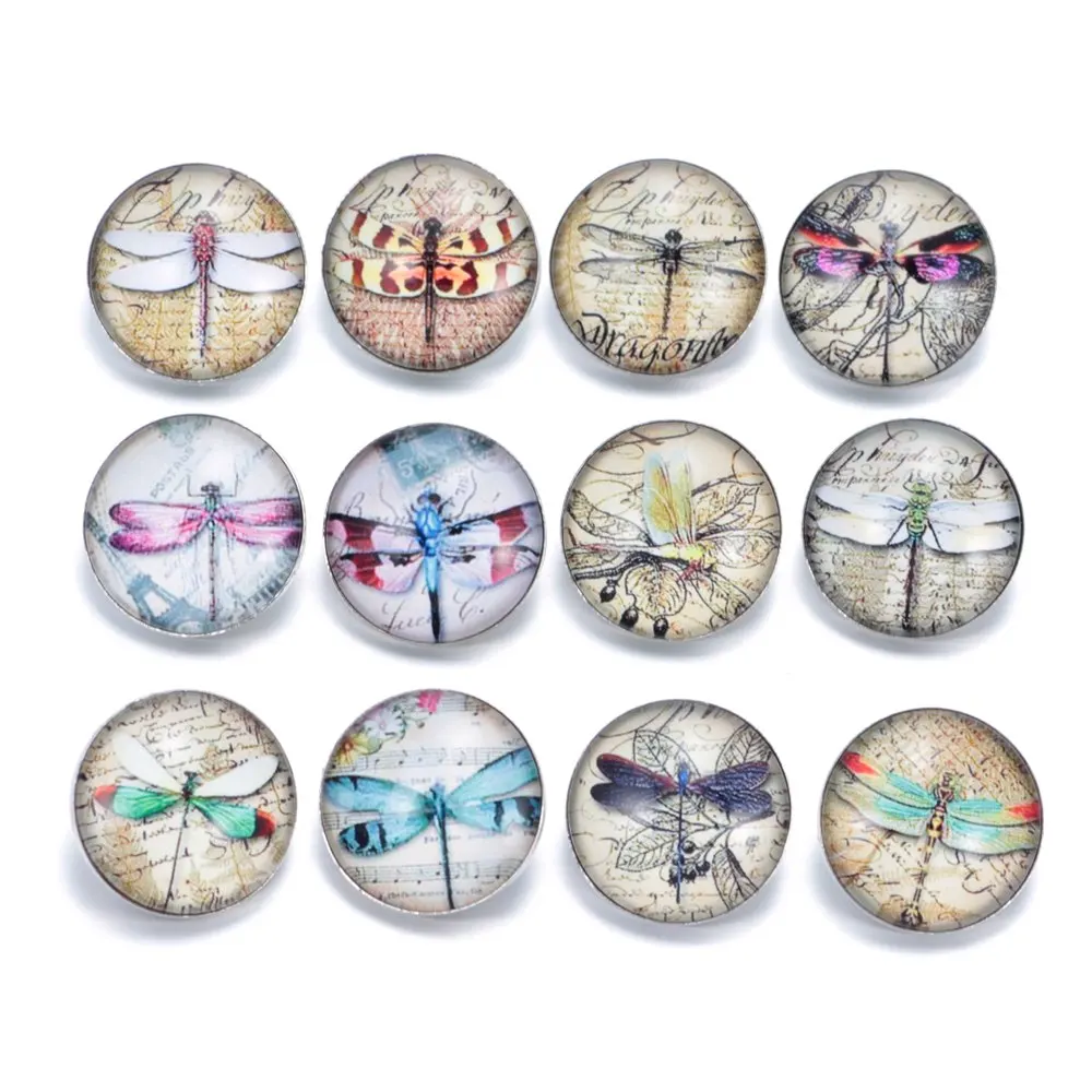 12pcs/lot Vintage Dragonfly Pattern Charms 18mm Glass Snap Button For DIY Bracelet Snaps Jewelry KZ0311
12pcs/lot Vintage Dragonfly Pattern Charms 18mm Glass Snap Button For DIY Bracelet Snaps Jewelry KZ0311