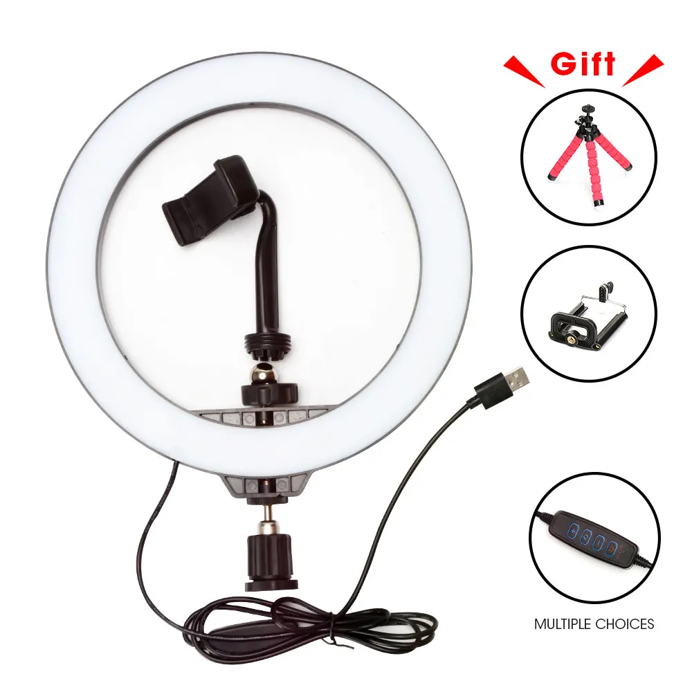 Photography LED Selfie Ring Light 16/26cm Dimmable Photo Studio Light With Mini Tripod USB Plug For Makeup Youtube Video Live
Photography LED Selfie Ring Light 16/26cm Dimmable Photo Studio Light With Mini Tripod USB Plug For Makeup Youtube Video Live