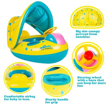 Summer Inflatable Baby Float Circle Ring Beach Baby Swimming Pool Accessories Cartoon Swim Seat Boat With Sunshade Pool Float
Summer Inflatable Baby Float Circle Ring Beach Baby Swimming Pool Accessories Cartoon Swim Seat Boat With Sunshade Pool Float