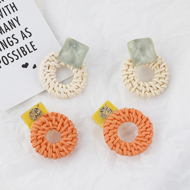 AENSOA Fashion Korea Orange Bamboo Round Drop Earrings For Women Handmade Rattan Straw Braid Circle Earrings Jewelry 2 Colors
AENSOA Fashion Korea Orange Bamboo Round Drop Earrings For Women Handmade Rattan Straw Braid Circle Earrings Jewelry 2 Colors