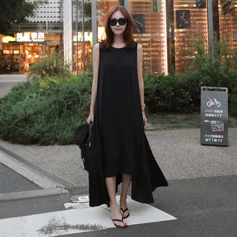 SuperAen Sleeveless Cotton Long Dress Female Korean Style Solid Color Wild Casual Women Dress Loose Pluz Size New 2019 Summer
SuperAen Sleeveless Cotton Long Dress Female Korean Style Solid Color Wild Casual Women Dress Loose Pluz Size New 2019 Summer