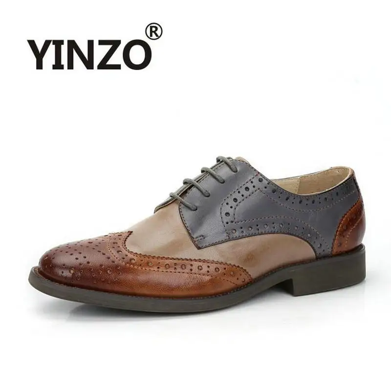 YINZO/Роскошные брендовые туфли-оксфорды с перфорацией в английском студенческом