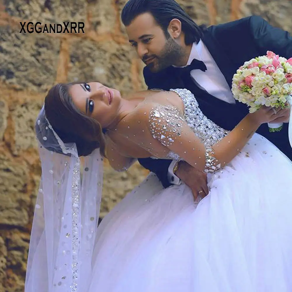Luxury Ball Gown Wedding Dress 2019 Scoop Long Sleeves Bride Dress Women Fashion Illusion Sparkle Beading Pearl Bridal Gown
Luxury Ball Gown Wedding Dress 2019 Scoop Long Sleeves Bride Dress Women Fashion Illusion Sparkle Beading Pearl Bridal Gown