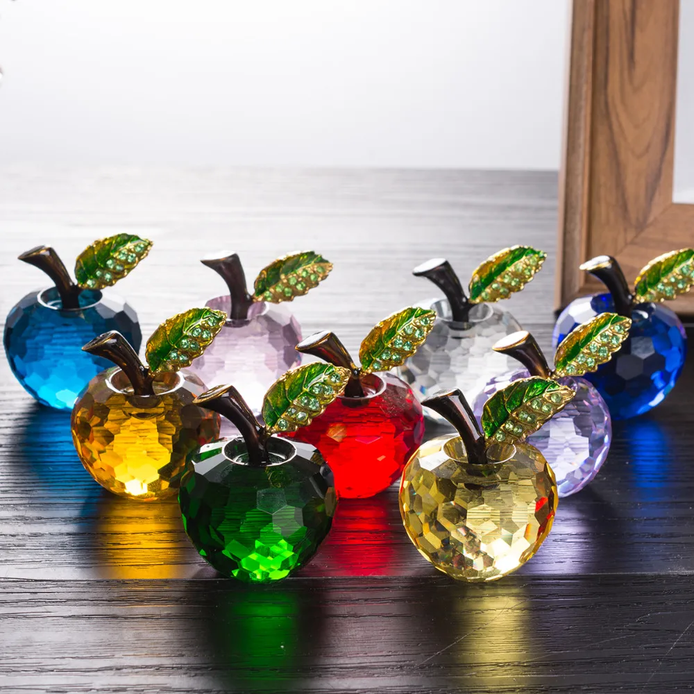 Colorful 40mm Crystal Apple Wedding Decoration Figurines Crafts Gifts 3D Apple Ornamen Office Desktop Decor With Gift Box
Colorful 40mm Crystal Apple Wedding Decoration Figurines Crafts Gifts 3D Apple Ornamen Office Desktop Decor With Gift Box