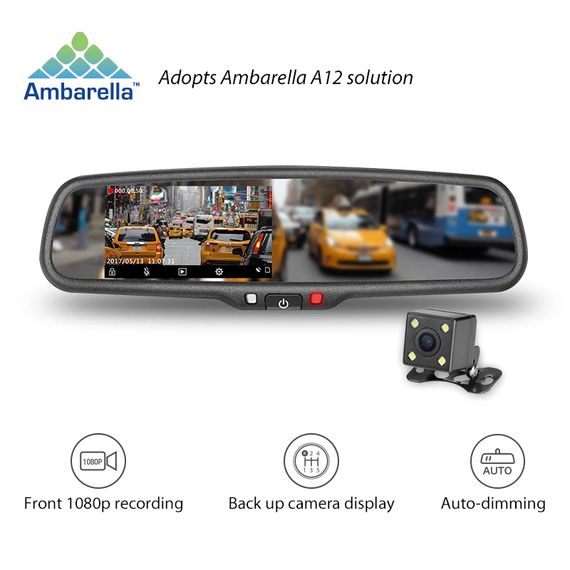 Germid New 4.3'TFT LCD OEM RearView mirror with Perfect night vision,HDR cyclic Dash Cam DVR recording,Auto-dimming
Germid New 4.3'TFT LCD OEM RearView mirror with Perfect night vision,HDR cyclic Dash Cam DVR recording,Auto-dimming