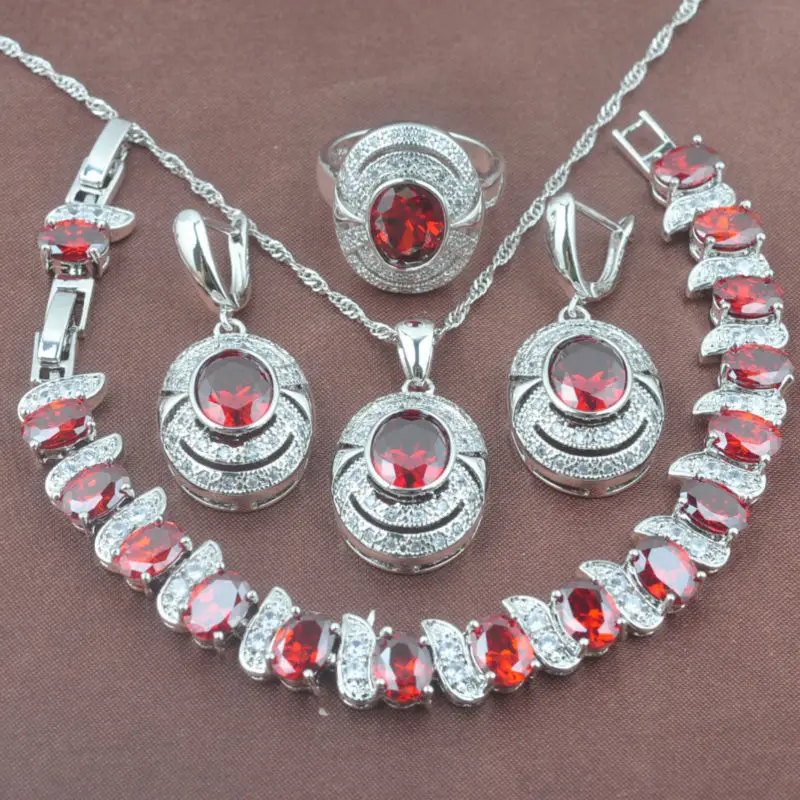 Shining Red Zirconia White Crystal Women's 925 Sterling Silver Jewelry Sets Bracelet Necklace Pendant Earrings Ring YZ097
Shining Red Zirconia White Crystal Women's 925 Sterling Silver Jewelry Sets Bracelet Necklace Pendant Earrings Ring YZ097