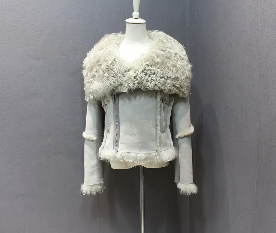 female genuine sheep skin and leather jacket (7)